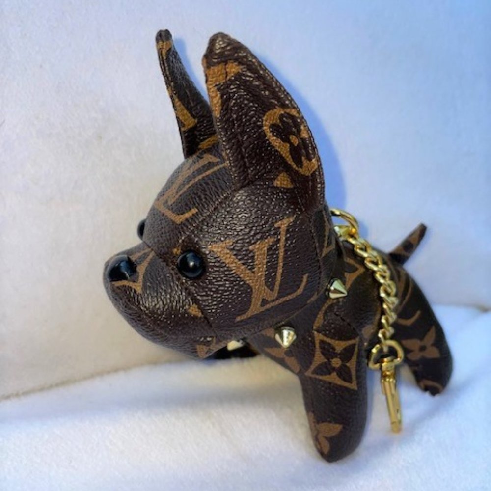 French Bulldog Brown Bag Charm Keychain